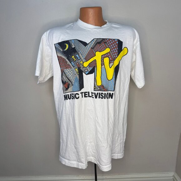 Vintage 1990s MTV T-Shirt, Fruit of the Loom Size XL, 1991 NYC Music Television - Picture 1 of 4
